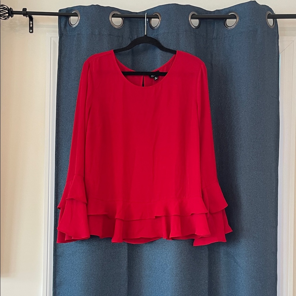 a.n.a Vibrant Red Layered Blouse